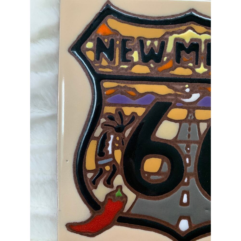 Rt. 66 Highway Sign New Mexico Trivet Wall Hanging 1999 Made in Tucson AZ - Picture 2 of 6